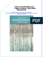 PDF Introduction To Probability and Statistics Metric Edition 1925 2009 Mendenhall Ebook Full Chapter