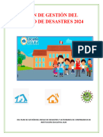 Esquema Del Plan de Gestión Del Riesgo de Desastres y Actividades de Contingencia de Institución Educativa 2024