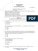 Class 12 Pre Board SQP Accountancy 01