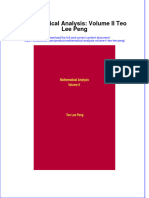 Full Chapter Mathematical Analysis Volume Ii Teo Lee Peng PDF