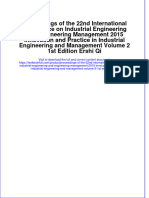 Download pdf Proceedings Of The 22Nd International Conference On Industrial Engineering And Engineering Management 2015 Innovation And Practice In Industrial Engineering And Management Volume 2 1St Edition Ershi ebook full chapter 