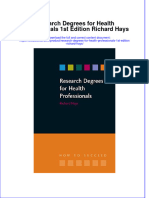 Textbook Research Degrees For Health Professionals 1St Edition Richard Hays Ebook All Chapter PDF