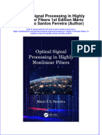 PDF Optical Signal Processing in Highly Nonlinear Fibers 1St Edition Mario Fernando Santos Ferreira Author Ebook Full Chapter