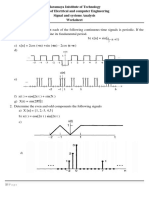 Haramaya Inistitute of Technology School of Electrical and Computer Engineering Signal and Systems Analysis Worksheet