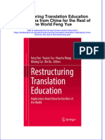 PDF Restructuring Translation Education Implications From China For The Rest of The World Feng Yue Ebook Full Chapter