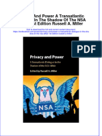 PDF Privacy and Power A Transatlantic Dialogue in The Shadow of The Nsa Affair 1St Edition Russell A Miller Ebook Full Chapter