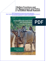 PDF Social Welfare Functions and Development Measurement and Policy Applications 1St Edition Nanak Kakwani Ebook Full Chapter