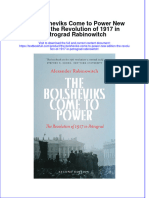 PDF The Bolsheviks Come To Power New Edition The Revolution of 1917 in Petrograd Rabinowitch Ebook Full Chapter