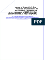 Textbook The Influence of Uncertainty in A Changing Financial Environment An Inquiry Into The Root Causes of The Great Recession of 2007 2008 1St Edition Ricardo A Halperin Auth Ebook All Chapter PDF