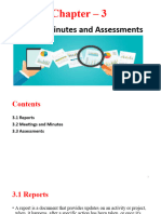 Chapter - 3 - Reports, Minutes and Assessments