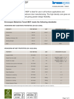 Melamine Faced MDF Technical Data