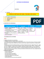 D3 A3 SESION PS. Defensa Civil Tarea de Todos. Simulacro de Sismo.