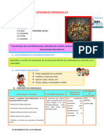 D2 A3 SESION Conocemos Las Manifestaciones Culturales de Nuestra Comunidad para Fortalecer La Convivencia Intercultural.