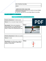 Calentamiento General, Específico, Vuelta A La Calma y Cálculo de La Zona de Actividad.