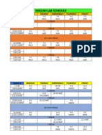 English Lab Schedule