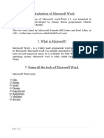 Introduction of Microsoft Word