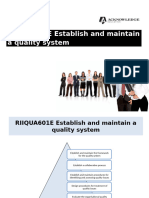 RIIQUA601E Establish and Maintain A Quality System Presentation