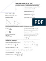 Formula Sheet For The DSAT