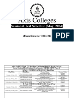 Second Sessional Test Schedule Even Sem 2023 24