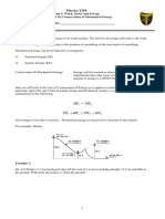 Physics 2204 Worksheet 8 Conservation of Mechanical Energy 2018