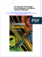 (Download PDF) Complex Analysis Cambridge Mathematical Textbooks 1St Edition Donald E Marshall Online Ebook All Chapter PDF