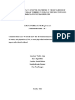 The Economic Impacts of COVID-19 Pandemic in The Livelihood of Low-Income Informal Workers in Five of The Most Populous Barangays in Dumaguete City