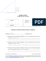 Custody Answer PDF Fillable