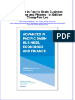 Advances in Pacific Basin Business Economics and Finance 1St Edition Cheng Few Lee Online Ebook Texxtbook Full Chapter PDF