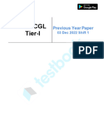 SSC CGL 2022 Tier-I Official Paper (Held On 03 Dec 2022 Shift 1) (English)