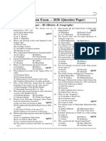 WBCS Main Exam 2020 Paper III (History Geography)