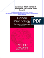 Dance Psychology The Science of Dance and Dancers 1st Edition Peter Lovatt Full Chapter