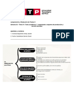 S3 Tarea Académica 1 Organizador Esquema de Producción y Versión Borrador Cindy David