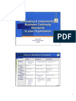 Developing & Implementing Business Continuity Standards in Your Organization