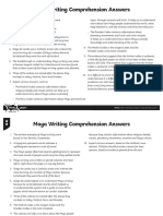 Comprehension Answer Sheets