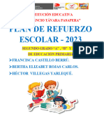 Plan de Trabajo de Refuerzo Escolar 2° Grado - 2023