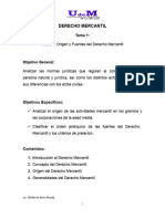 Tema 01, Clase.1 Origen y Fuente Del Derecho Mercantil.