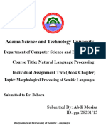 Morphological Processing of Semitic Languages