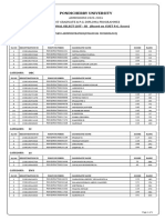 Pondicherry University: Provisional Select List - Iii (Based On Cuet P.G. Score)