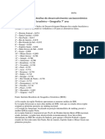 Exercício Sobre Análise Do Desenvolvimento Socioeconômico Brasileiro - Geografia 7° Ano