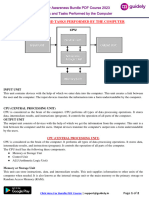 Operations and Tasks Performed by The Computer