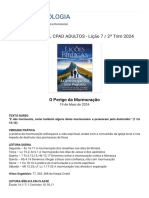 CLUBE DA TEOLOGIA ESCOLA DOMINICAL CPAD ADULTOS Lição 7 2º Trim