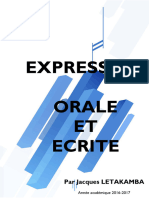 EXPRESSION ORALE ET ECRITE 3ème