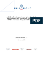 Audit de La Branche Pension Du Regime Generales de Securité Social Dans Un Organisme Membre de La CIP