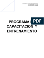 PRG GH 002 Programa de Capacitacion y Entrenamiento