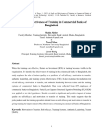 A Study On Effectiveness of Training in Commercial Banks of Bangladesh