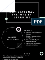 Motivational Factors in Learning