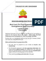 (VI SEM.) MOOT-COURT PRACTICAL-FILE RULES FORMAT (LL.B. VI SEM. & BALL.B. XTH) (Sample - FILE-FORMAT)