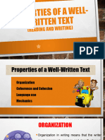 WEEK 2 Properties of A Well Written Text