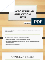 How To Write An Application Letter