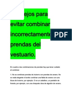 Consejos para Evitar Combinar Incorrectamente Las Prendas Del Vestuario